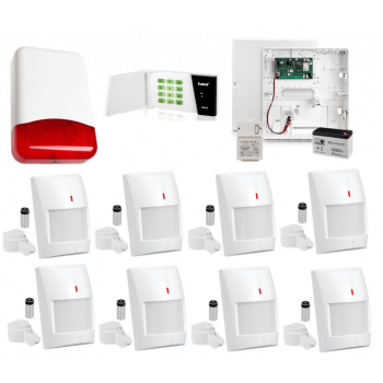 SYSTEM ALARMOWY SATEL MICRA GSM 8 CZUJEK BEZPRZEWODOWYCH MPD-300 + KLAWIATURA